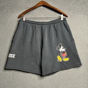 Vintage Mickey Mouse Disney Originals Sweat Shorts XL Made In USA Black